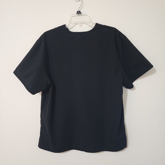 NFL Pittsburg Steelers Scrub Top M Black Logo Team Apparel V-Neck Short Sleeve - Picture 3 of 9